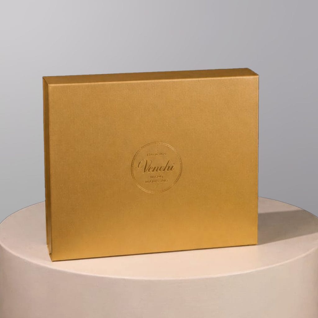 A box of chocolates made by Venchi.